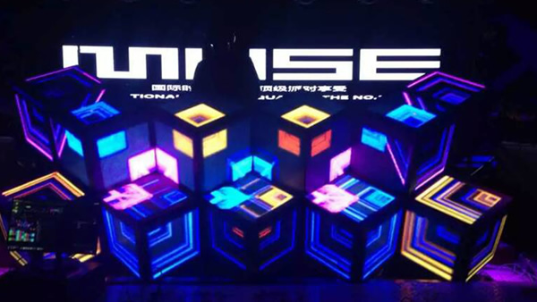 P5 magic cube creative LED display, Liuzhou Club, China